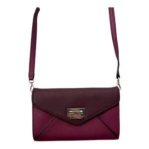 Kate Spade Envelope Wallet Crossbody Handbag Purse Maroon
